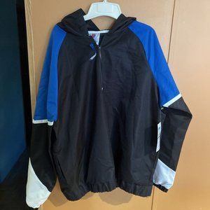 Vintage NWT K-Swiss Blue White Black Windbreaker Pullover Jacket Men's Size XL